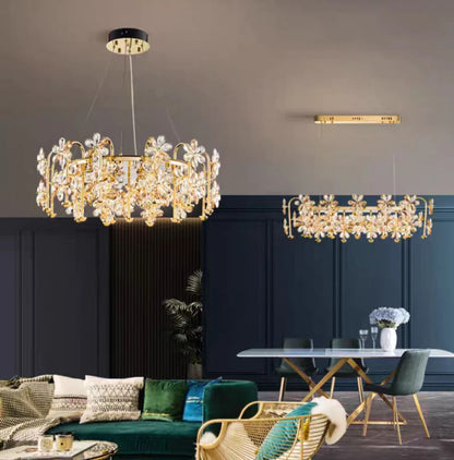 Designer Model Modern Light Luxury Flower Pendant Chandelier Suit for Living/Dining Room/Bedroom