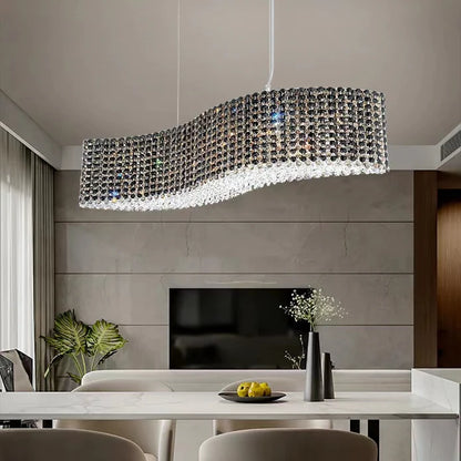 Oversized Luxury Curvilinear Crystal Pendant Chandelier for Dining Room/Kitchen Island/Living Room