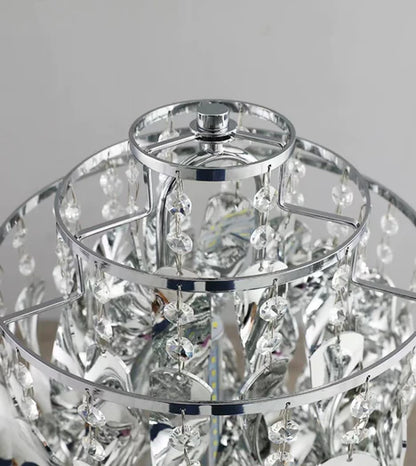 Post-modern Waterfall Spiral Floor Lamp in Chrome Finish for Living Room/Bedside