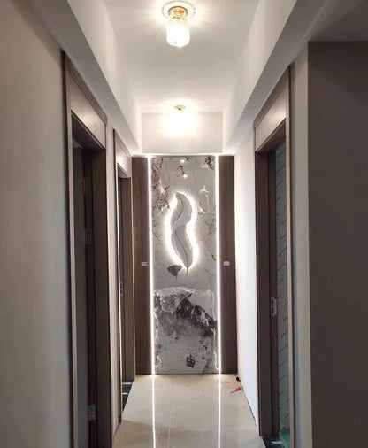 Light Luxury Creative White Resin Feather Wall Light For Living Room/Bedside/Foyer