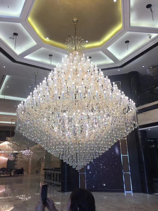 Lustre en cristal extra large à plusieurs niveaux pour hôtel/restaurant
