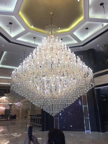 Huge Candle Crystal Chandelier for High-celing