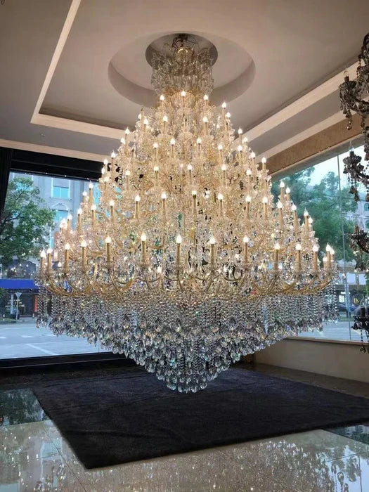 Lustre en cristal extra large à plusieurs niveaux pour hôtel/restaurant