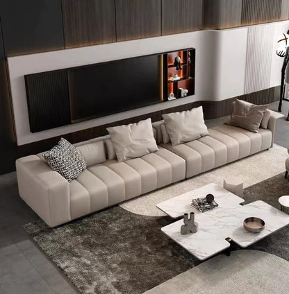 Piano-Shape Rectangle Leather Sofa