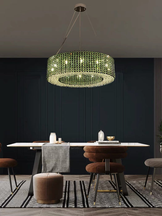 Luxury Italian Style Crystal Ceiling Chandelier Round Pendant Lighting Fixture For Living/ Bedroom Decoration