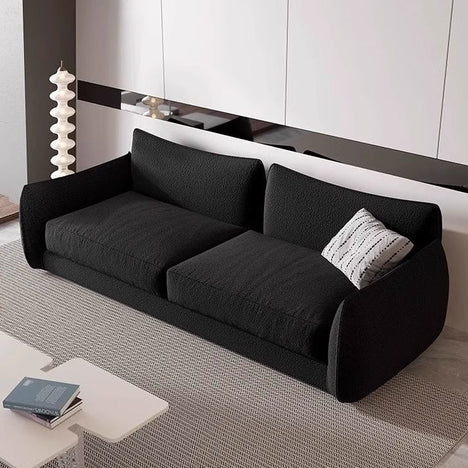 Minimalism Retro Black Fabric 2-Seater Sofa