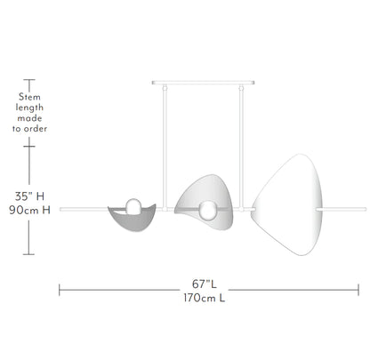 Lustre linéaire minimaliste en laiton pour salle à manger/îlot de cuisine