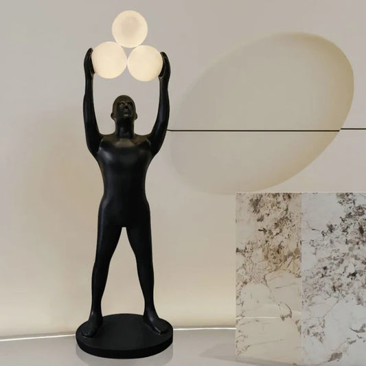 Black Light Holder Statue Floor Lamp