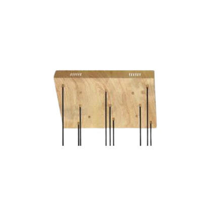 Modern Minimalist Rectangular LED Pendant with White Oak Finish