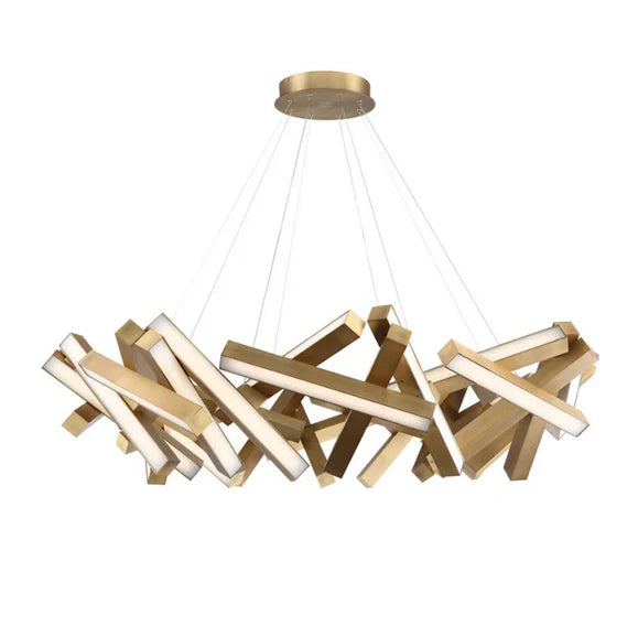 Lampadario moderno a LED in alluminio geometrico rotondo/lineare