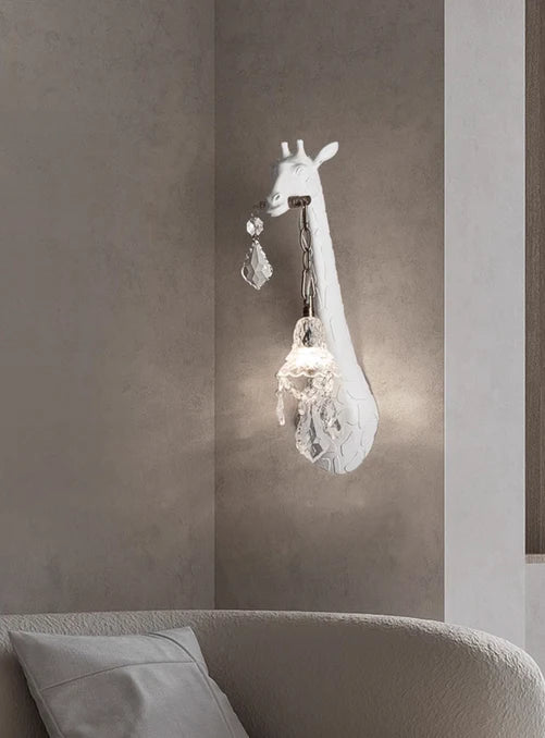 Lampada da terra a forma di giraffa con scultura di animali di design creativo