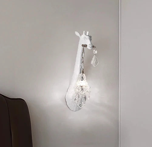 Lampada da terra a forma di giraffa con scultura di animali di design creativo