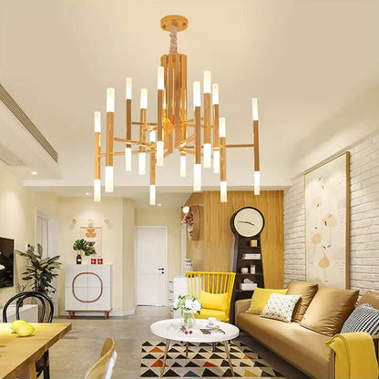 Lampadario postmoderno in acrilico Meteor in oro/nero