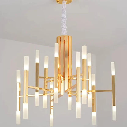 Lampadario postmoderno in acrilico Meteor in oro/nero