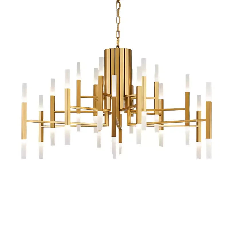 Lampadario postmoderno in acrilico Meteor in oro/nero