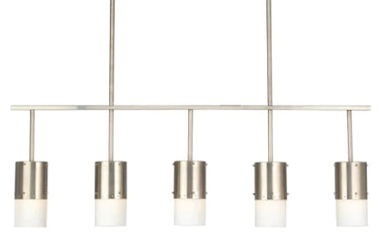 Industrial Antique Silver 5-Light Chandelier for Kitchen Island/Bedroom/Dining Room Table