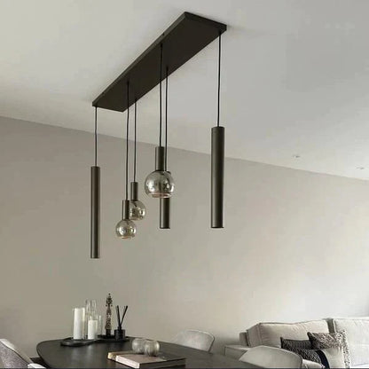 Modern Minimalist 6/7-Light Bulbs and Columns Pendant Chandelier for Dining Room