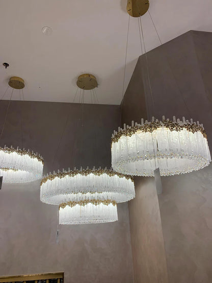 Modern Art Design Melting Ice Glass Chandelier for Living/Dining Room/Bedroom/Staircase/Foyer