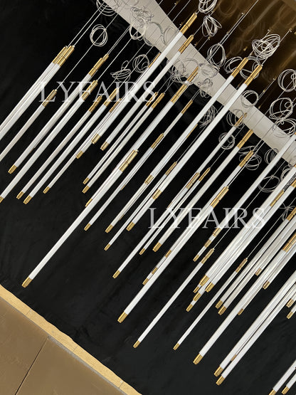 Lampadario a sospensione galleggiante Lightsabers moderno con sistema 512 per effetto pioggia