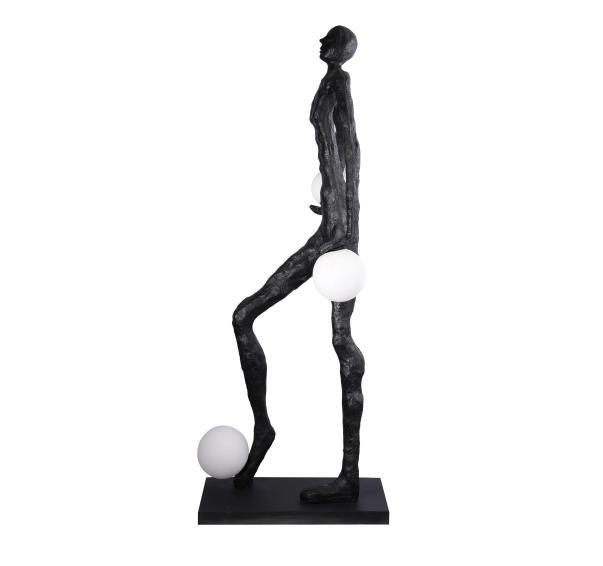 Three Light Globes Footballer Floor Lamp