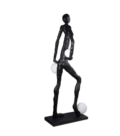 Three Light Globes Footballer Floor Lamp