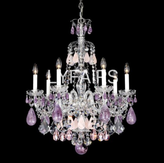 New Luxury Green/Purple Rock Crystal Chandelier for Living Room/Bedroom