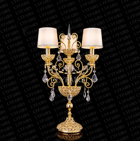 Baroque Revival Crystal Table Lamp with Jewelry-Level Craft and Crystals