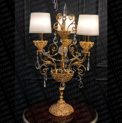 Baroque Revival Crystal Table Lamp with Jewelry-Level Craft and Crystals