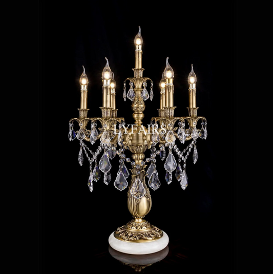 Baroque Revival Unique Patterned Antique Brass Table Lamp