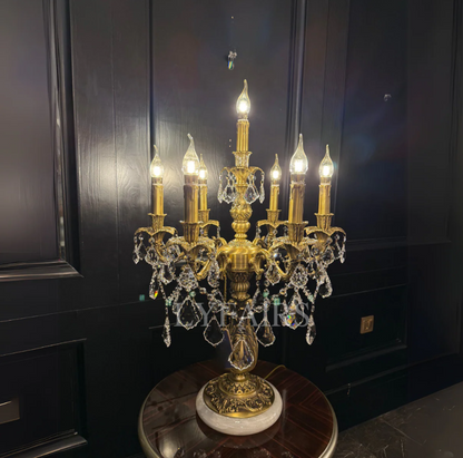 Baroque Revival Unique Patterned Antique Brass Table Lamp