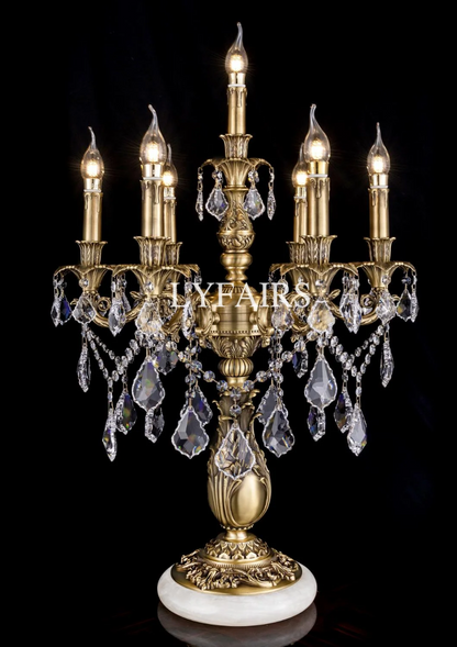 Baroque Revival Unique Patterned Antique Brass Table Lamp