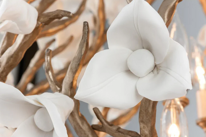 Modern Art Design Lily Ceramic Flower Chandelier for Low-ceiling