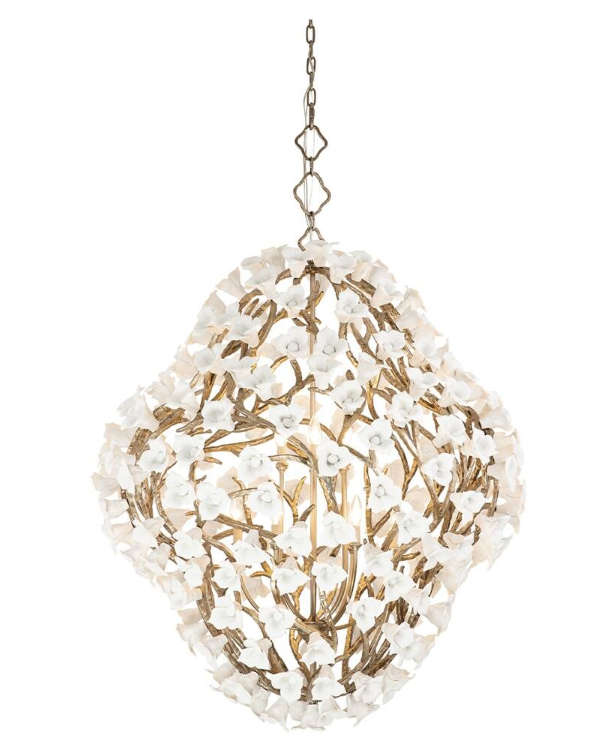 Modern Art Design Lily Ceramic Flower Chandelier for Low-ceiling