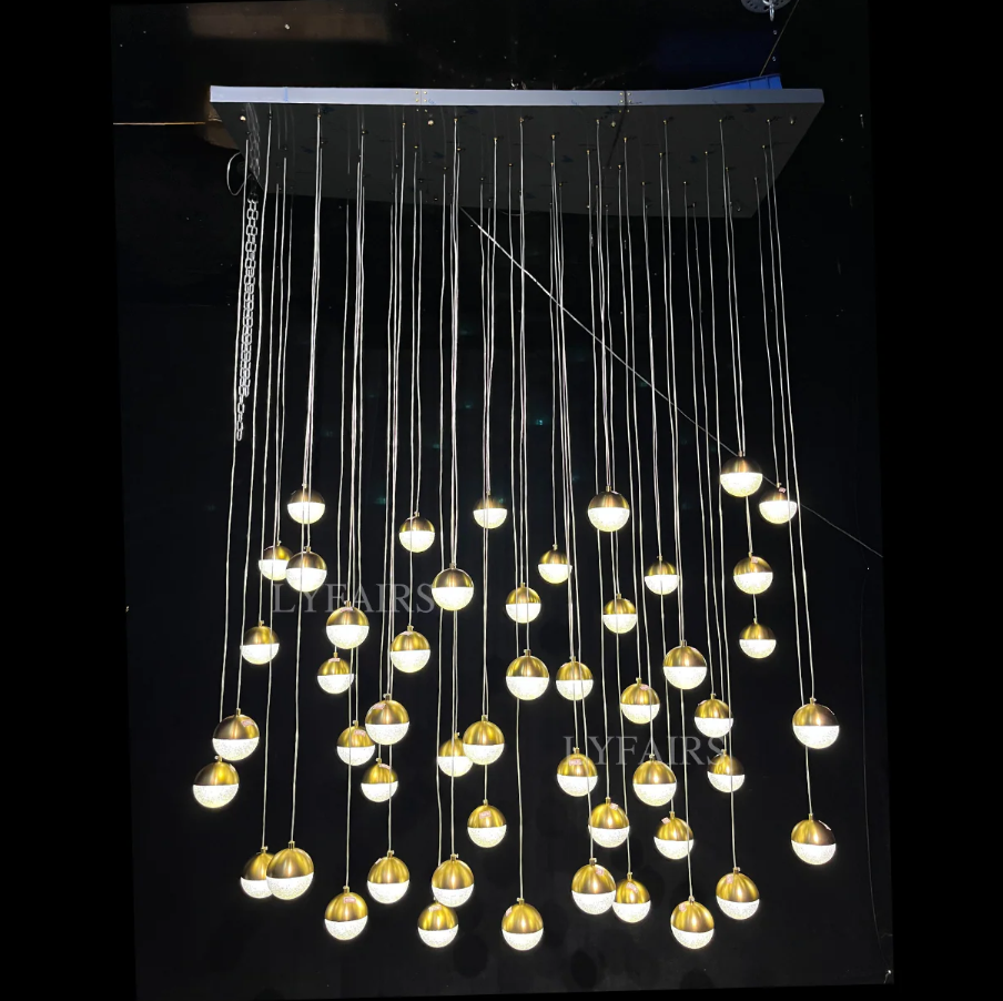Minimalist Floating Acrylic Ball Chandelier
