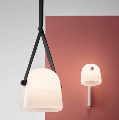 Modern White/Smoky Gray/Clear Glass Pendant