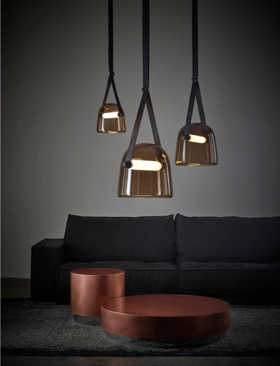 Modern White/Smoky Gray/Clear Glass Pendant