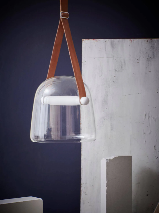 Modern White/Smoky Gray/Clear Glass Pendant