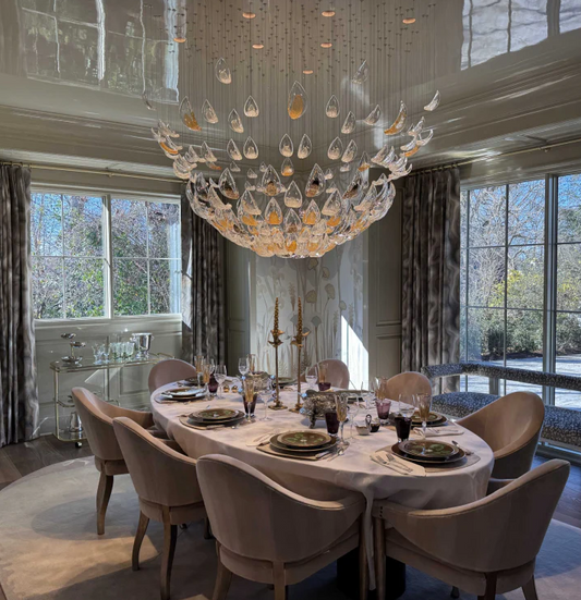 Modern Floating Glass Leaves Chandelier for High Ceiling/Hotel/Restaurant