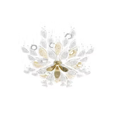 Modern Floating Glass Leaves Chandelier for High Ceiling/Hotel/Restaurant