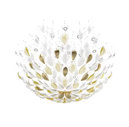 Modern Floating Glass Leaves Chandelier for High Ceiling/Hotel/Restaurant