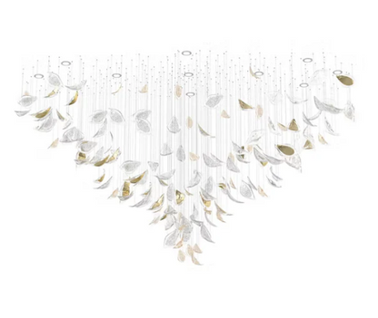 Modern Floating Glass Leaves Chandelier for High Ceiling/Hotel/Restaurant