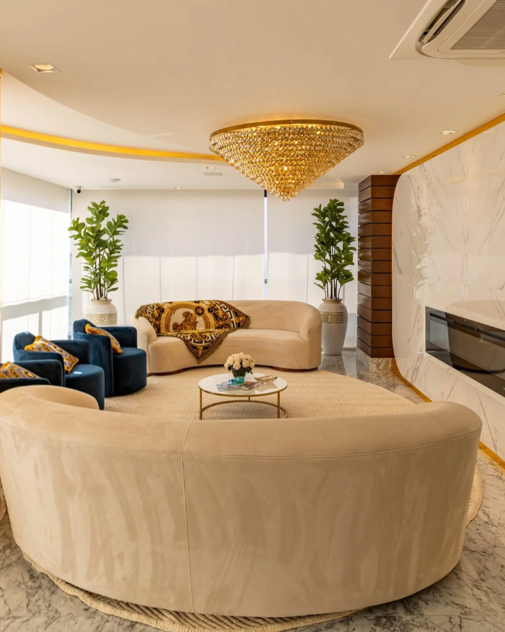 Luxury Flush Mounted Funnel Crystal Chandelier for Low Ceiling