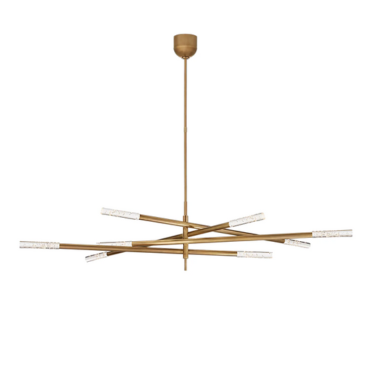 Minimalist 8/10 Light Articulating Chandelier in Brass/Polished Chrome/Bronze Finish