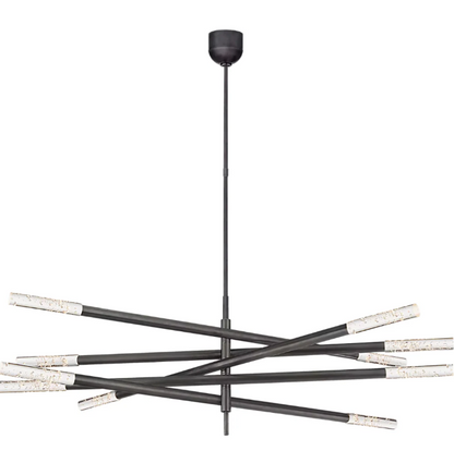 Minimalist 8/10 Light Articulating Chandelier in Brass/Polished Chrome/Bronze Finish