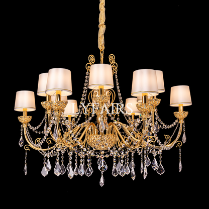 Vintage Baroque Palace Style Gilded Crystal Candle Chandelier Collection