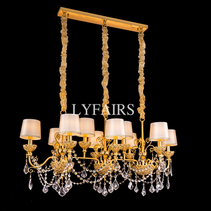 Vintage Baroque Palace Style Gilded Crystal Candle Chandelier Collection