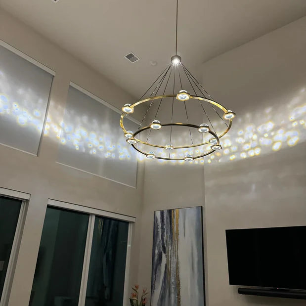 Lampadario moderno ad anello a 1/2 livelli per soggiorno/camera da letto