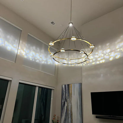 Lampadario moderno ad anello a 1/2 livelli per soggiorno/camera da letto