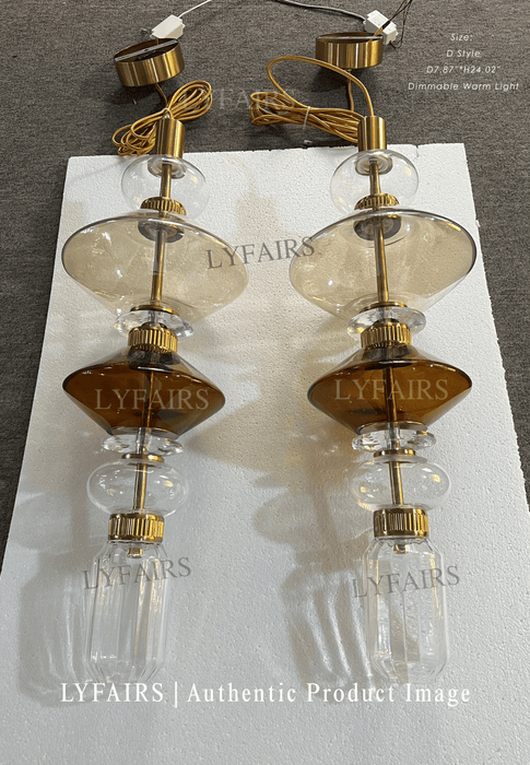 Lampada a sospensione in vetro artistico irregolare