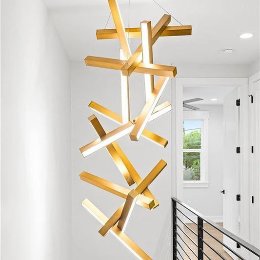 Modern Vertical Geometric Pendant for Staircase/Foyer/High-ceiling